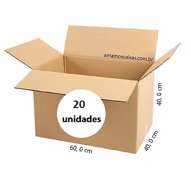 Caixa Tipo Maleta - 60,0 x 40,0 x 40,0 cm (Onda Simples - Duplex) - Pacote com 20 Unidades
