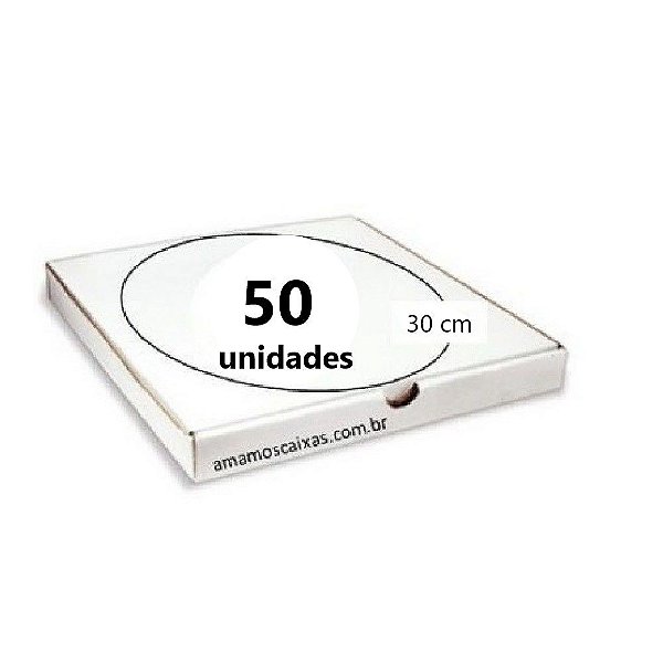 Caixa para Pizzas (30cm de diâmetro) - 50 Unidades - Branca