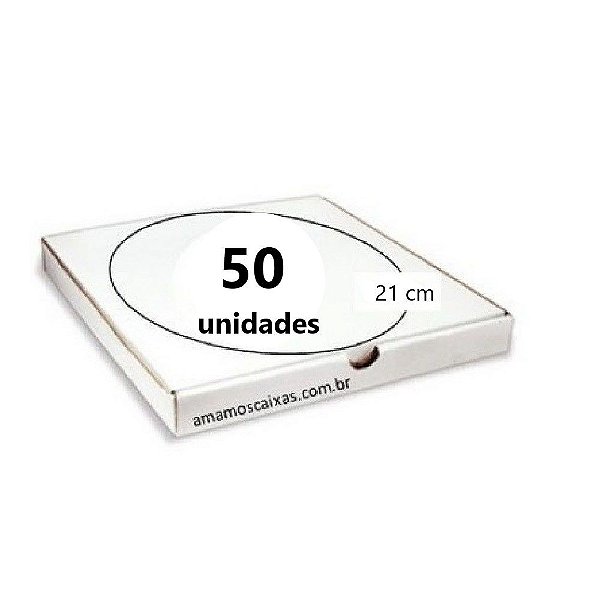 Caixa para Pizzas (21cm de diâmetro) - 50 Unidades - Branca