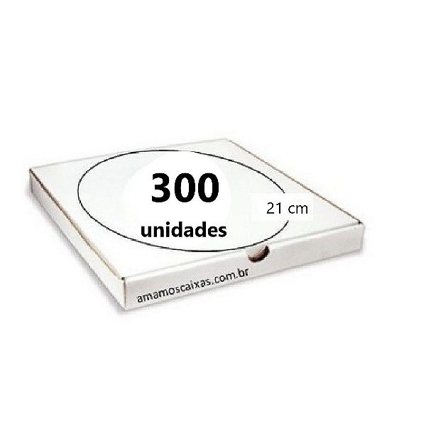 Caixa para Pizzas (21cm de diâmetro) - 300 Unidades - Branca