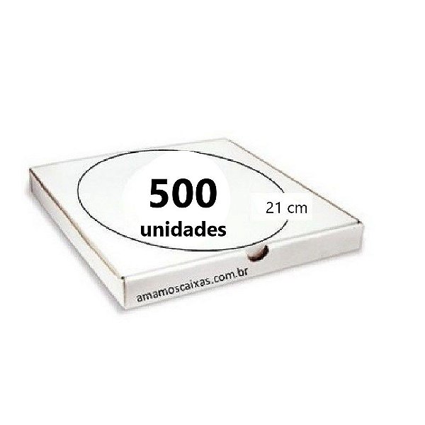 Caixa para Pizzas (21cm de diâmetro) - 500 Unidades - Branca
