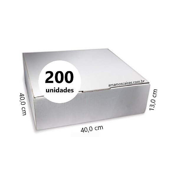 Caixa de Papelão para Transporte de Tortas, Bolos e Outros Produtos C:40,0 L:40,0 A:13,0 cm Pacote com 200 Unidades