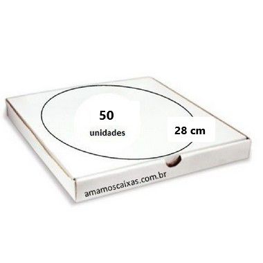 Caixa para Pizzas (28cm de diâmetro) - 50 Unidades - Branca