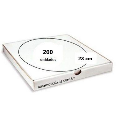 Caixa para Pizzas (28cm de diâmetro) - 200 Unidades - Branca