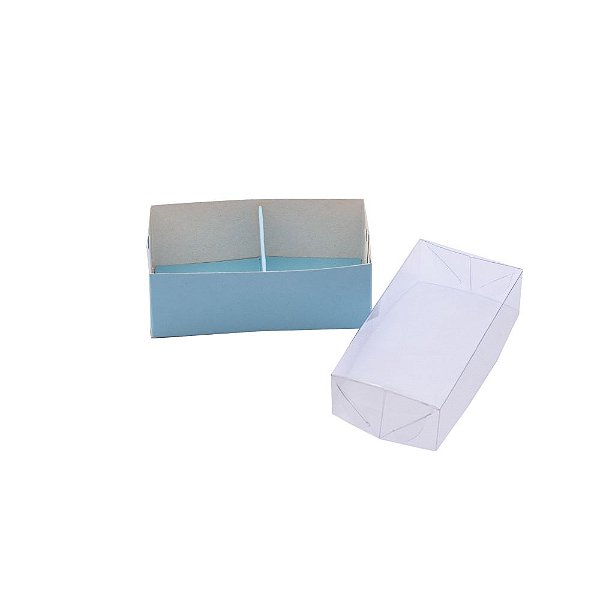Caixa 2 doces 8x4x3,5 Azul 10 unidades Pacbox Embalagens