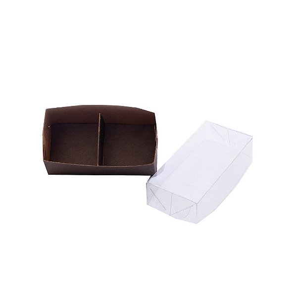 Caixa 2 doces 8x4x3,5 Marrom 10 unidades Pacbox Embalagens