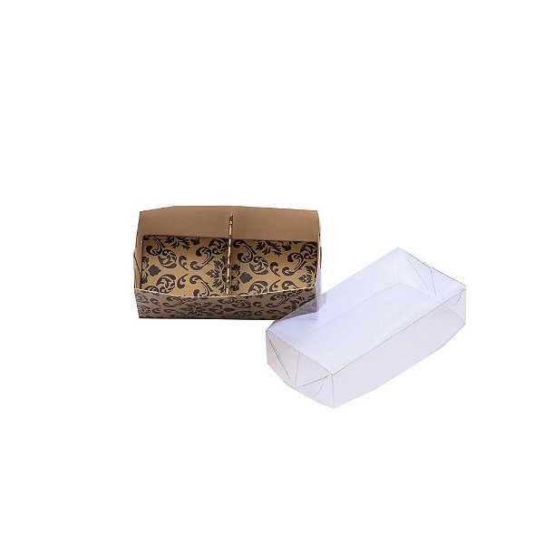 Caixa 2 doces 8x4x3 Arabesco Dourado 10 unidades Pacbox Embalagens