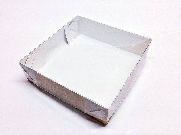Caixa com Tampa de Acetato 14x14x4 Kraft 10 unidaes