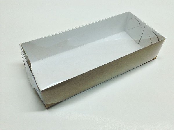 Caixa com Tampa de Acetato 18x8x4 Kraft com 10 unidades