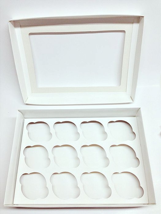 Caixa 12 Cupcakes 33x23x8 Branca com 10 unidades