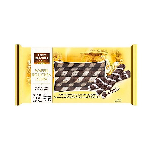 Canudos de Wafer Misto Chocolate com Baunilha Feiny Biscuits 160g