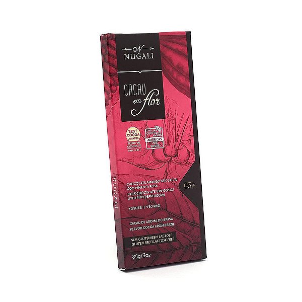 Chocolate Nugali 63% Cacau com Pimenta Rosa 85g