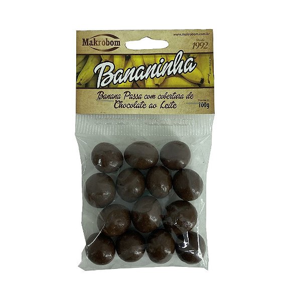 Banana Passa com Cobertura de Chocolate ao Leite Makrobom 100g