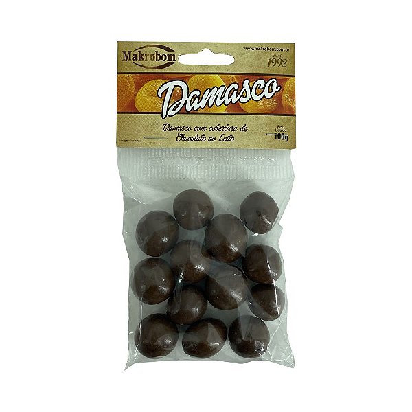 Damasco com Cobertura de Chocolate ao Leite Makrobom 100g