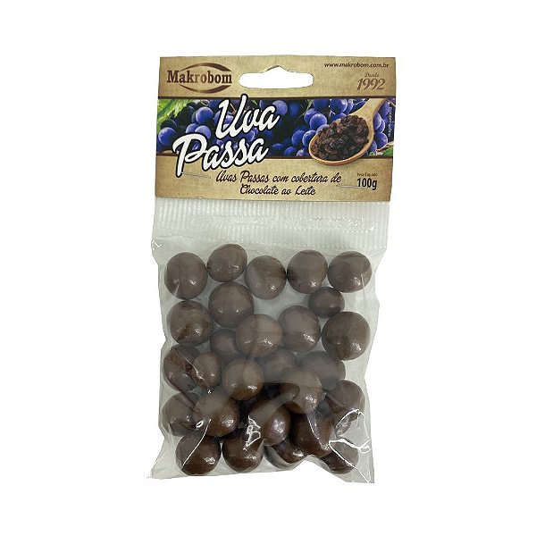 Uva Passa com Cobertura de Chocolate Makrobom 100g