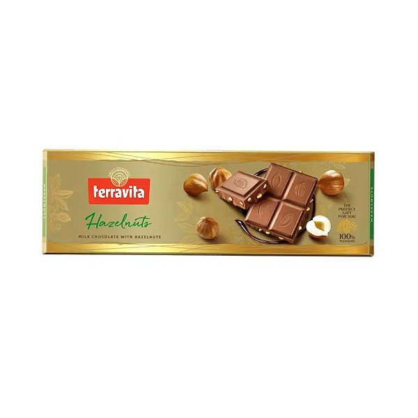 Barra de Chocolate ao Leite com Avela Terravita 225g