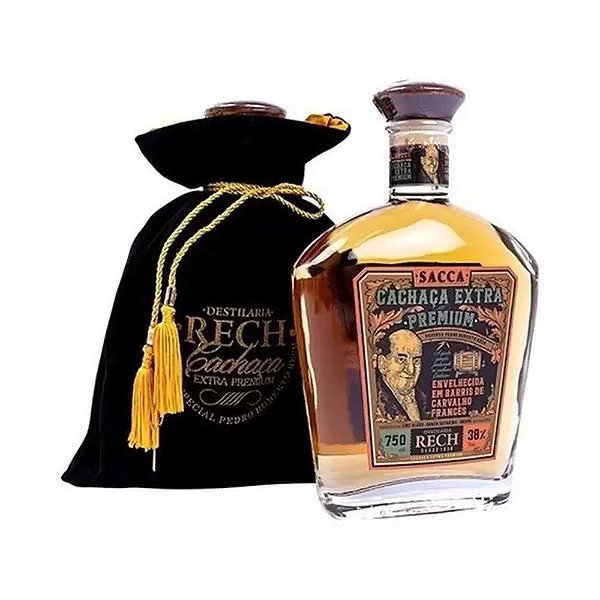 Cachaça Extra Premium 10 Anos Sacca Destilaria Rech 750ml