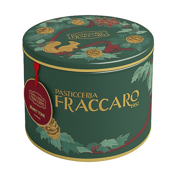 Panettone com Gotas de Chocolate Pasticceria Fraccaro Lata 750g