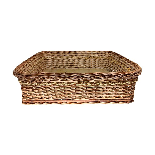 Cesto Grande Retangular de Vime e Corda
