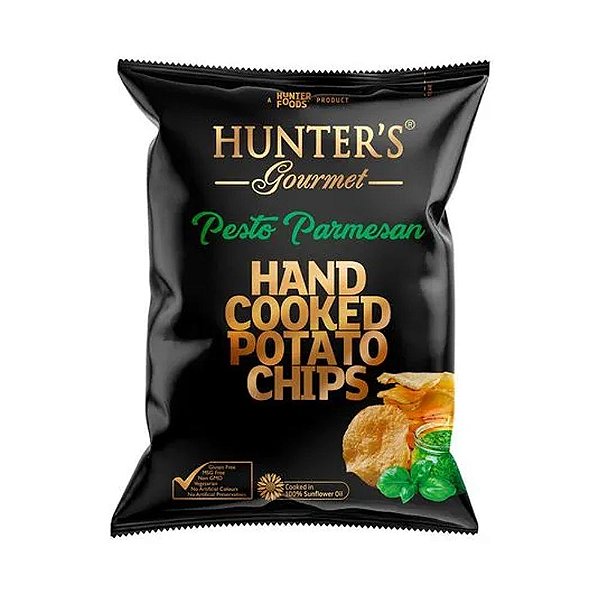 Chips de Batata Frita Sabor Pesto Parmesao Hunters Gourmet 125g