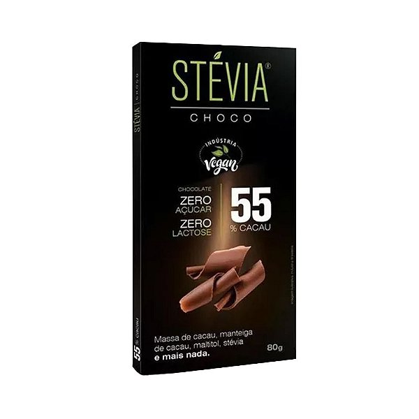 Chocolate Stévia Choco 55% Cacau Adoçado 80g