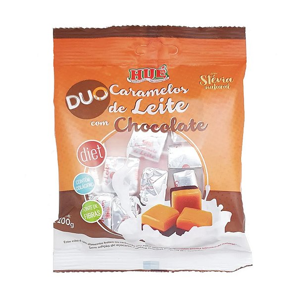 Bala Hué de Caramelo de leite com Chocolate Diet 100g