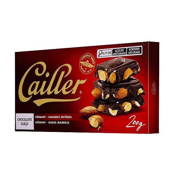 Chocolate Amargo Cailler com Amêndoas Inteiras 200g