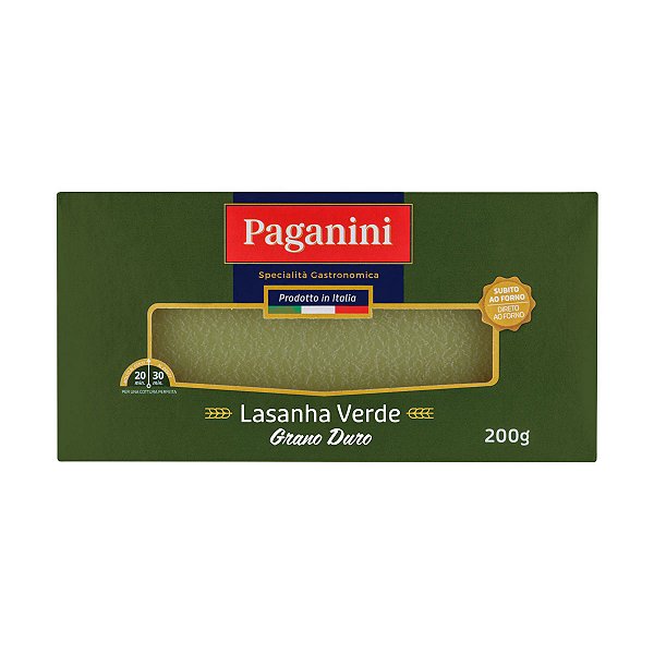 Massa de Lasagna Verde Paganini 200g