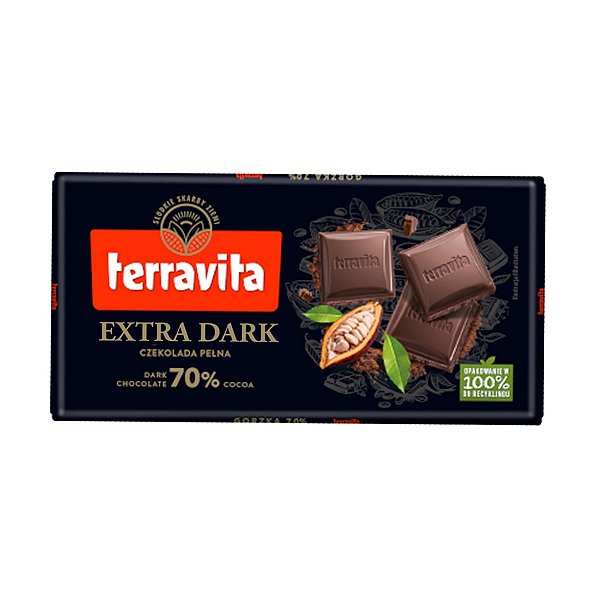 Chocolate Extra Dark 70% Cacau Terravita 90g