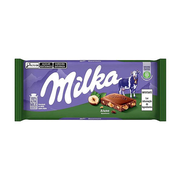 Chocolate com Avela em Pedaços Milka 100g