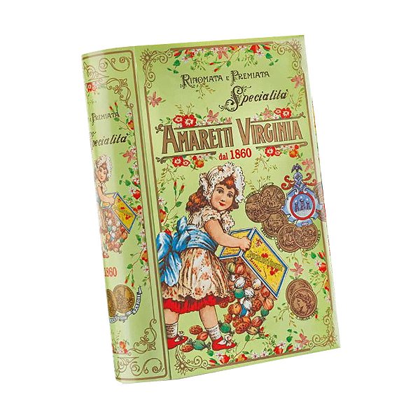 Lata com Amaretti Macio Livro Verde Virginia 200g