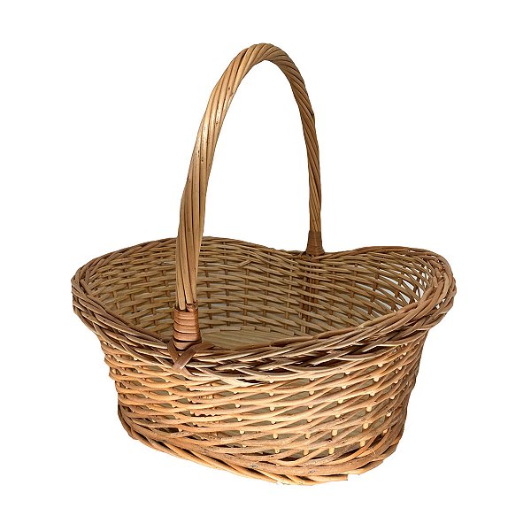 Cesto de Vime Trançado com Alça Grande