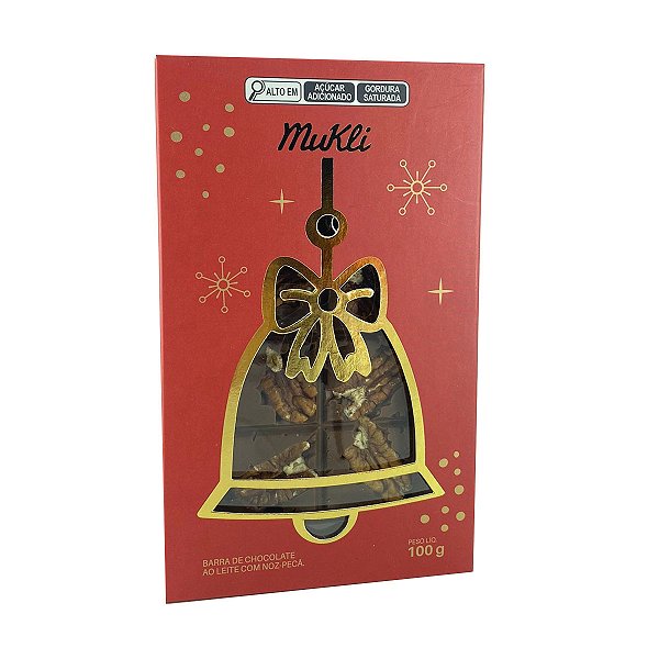 Barra de Chocolate ao Leite com Noz Peca Mukli 100g