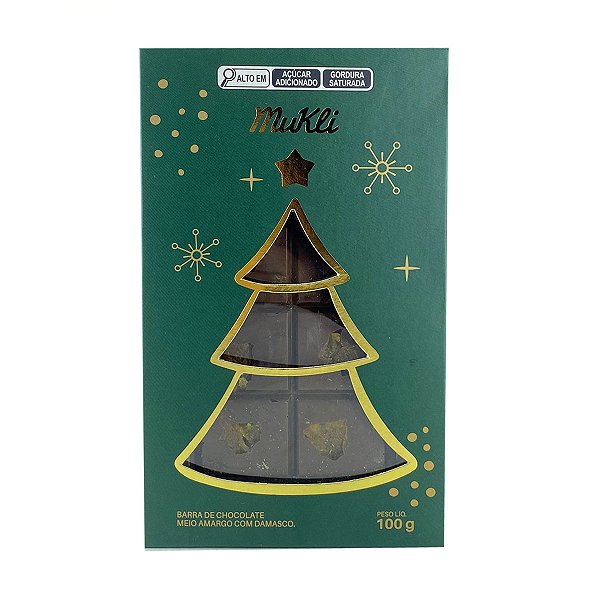 Barra de Chocolate Meio Amargo com Damasco Mukli 100g