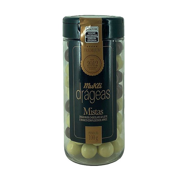 Drageas Mistas de Chocolate ao Leite e Branco Mukli 100g