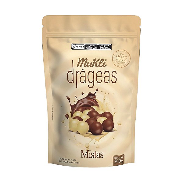 Drageas Mistas de Chocolate ao Leite e Branco Mukli 200g