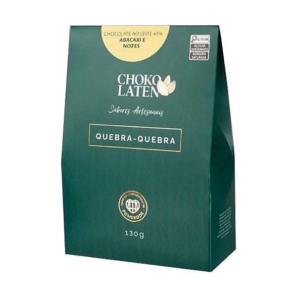 Quebra-quebra de Chocolate ao Leite, Abacaxi e Nozes Chokolaten 130g