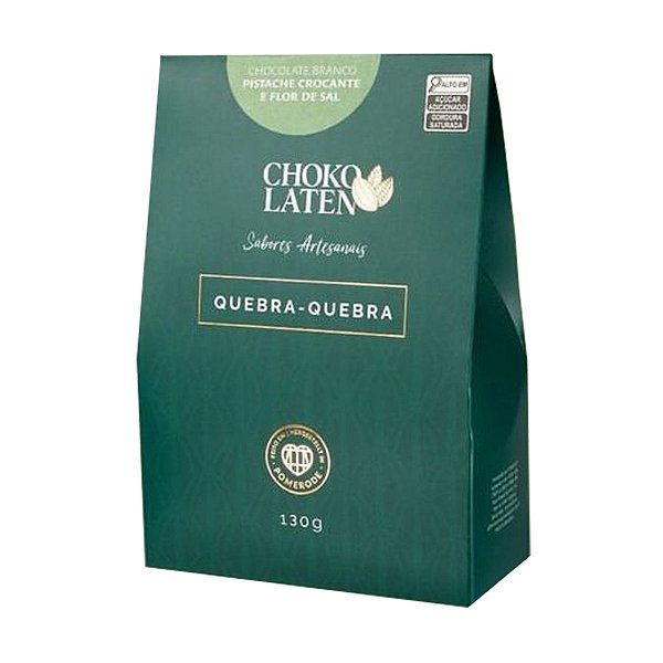 Quebra-quebra de Chocolate Branco, Pistache e Flor de Sal Chokolaten 130g