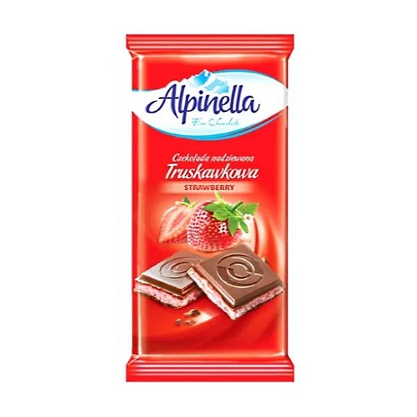 Chocolate ao Leite com Morango Alpinella 100g
