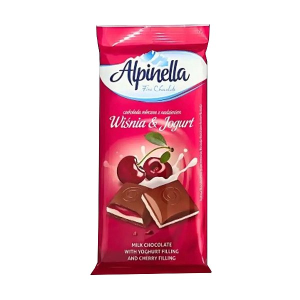 Chocolate ao Leite com Cereja e Iogurte Alpinella 100g