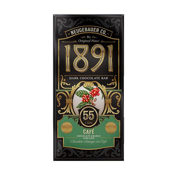 Chocolate Amargo 55% Cacau com Cafe 1891 Neugebauer 90g