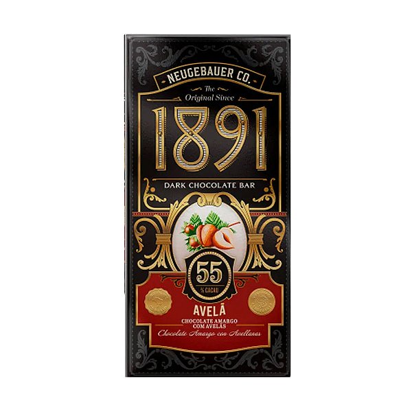 Chocolate Amargo 55% Cacau com Avela 1891 Neugebauer 90g