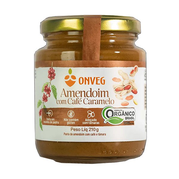 Pasta de Amendoim com Café Caramelo Orgânica Onveg 210g