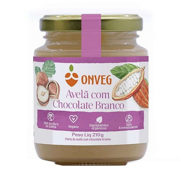 Pasta de Avelã com Chocolate Branco Onveg 210g