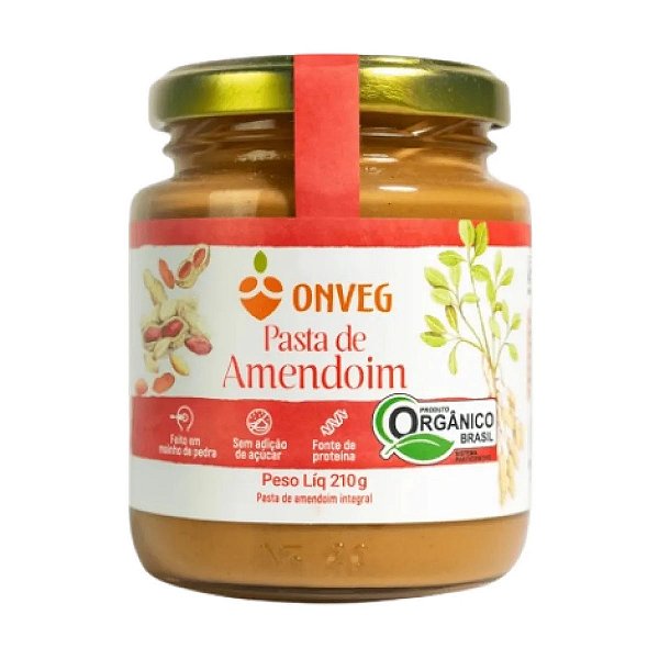 Pasta de Amendoim Orgânica Onveg 210g
