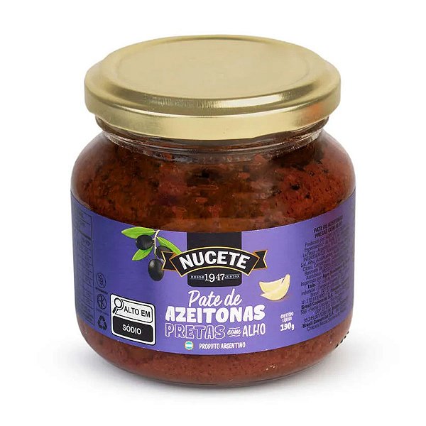 Pate de Azeitonas Pretas Com Alho Nucete 190g