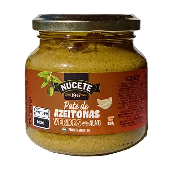 Pate de Azeitonas Verdes Com Alho Nucete 190g