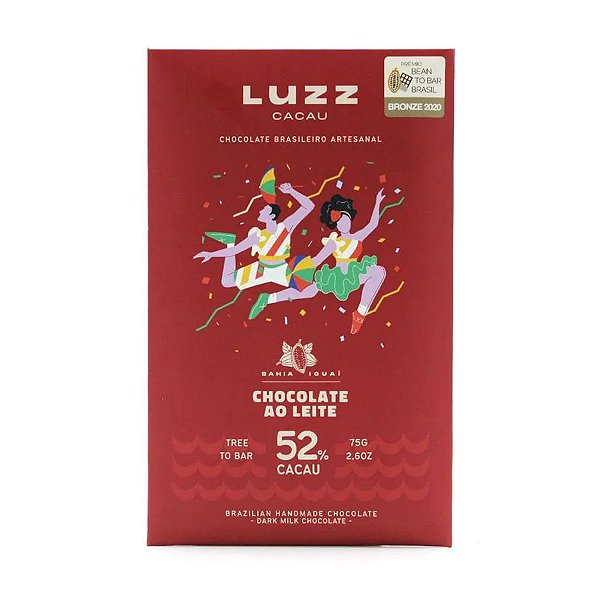 Chocolate ao Leite 52% Cacau Luzz 75g