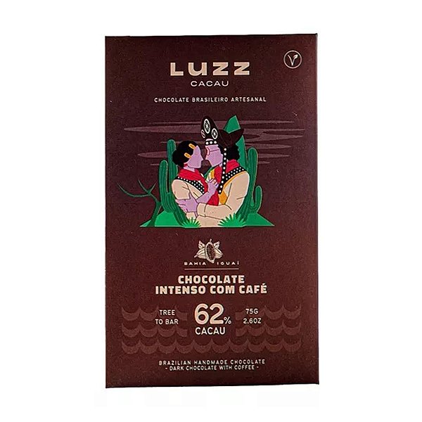 Chocolate 62% Cacau com Cafe Luzz 75g
