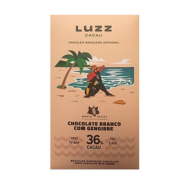 Chocolate Branco 36% Cacau com Gengibre Luzz 75g